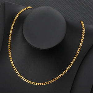 Cuban Chain Necklace 4mm Stainless Steel Men Women Jewelry Gift
