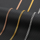 Cuban Chain Necklace 4mm Stainless Steel Men Women Jewelry Gift