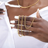 Cuban Chain Necklace 4mm Stainless Steel Men Women Jewelry Gift