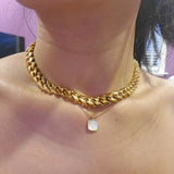 Punk Cuban Choker Necklace Collar Hip Hop Stainless Steel Women