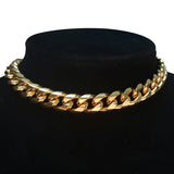 Punk Cuban Choker Necklace Collar Hip Hop Stainless Steel Women