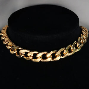 Punk Cuban Choker Necklace Collar Hip Hop Stainless Steel Women