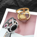 Punk Cuff Bangles For Women Big Round Bracelets & Bangles