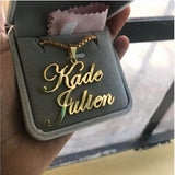 Punk Necklace Box Chain Personalized Name Pendant Necklace