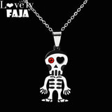 Punk Skull Gothic Pendant Necklace for Women Hip Hop Goth Stainless Steel
