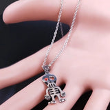 Punk Skull Gothic Pendant Necklace for Women Hip Hop Goth Stainless Steel