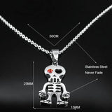 Punk Skull Gothic Pendant Necklace for Women Hip Hop Goth Stainless Steel