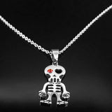 Punk Skull Gothic Pendant Necklace for Women Hip Hop Goth Stainless Steel
