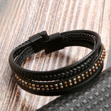 Punk Men's Rivet Multi-Layers Bracelet