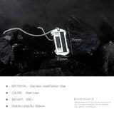 Punk Dog Tag Pendant Necklace Men Stainless Steel Chain Male Jewelry