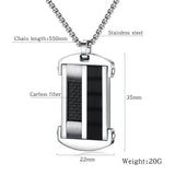 Punk Dog Tag Pendant Necklace Men Stainless Steel Chain Male Jewelry