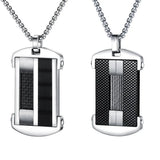 Punk Dog Tag Pendant Necklace Men Stainless Steel Chain Male Jewelry