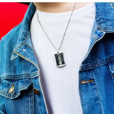 Punk Dog Tag Pendant Necklace Men Stainless Steel Chain Male Jewelry