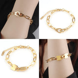 Punk Double Layer Chain Bracelet Coin Cross Pendant