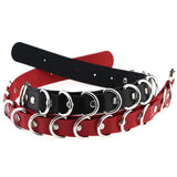 Punk Double Layer Leather Ring Choker Necklace Unisex