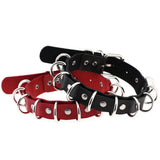 Punk Double Layer Leather Ring Choker Necklace Unisex