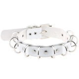 Punk Double Layer Leather Ring Choker Necklace Unisex
