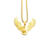 Punk Eagle Head Pendant Necklace Stainless Steel Chain 60CM Gift