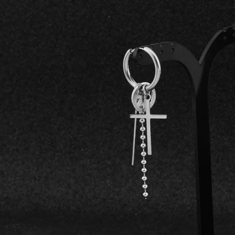 Spike Cross Stud Earring Stainless Steel