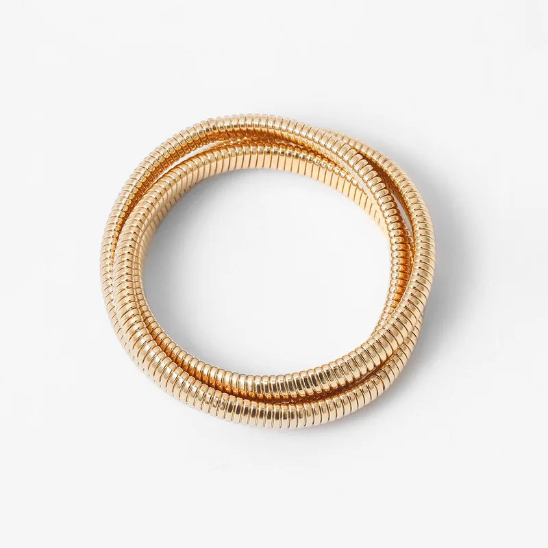 Metal Spiral Big Round Circle Bangles for Women XR2765