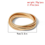Metal Spiral Big Round Circle Bangles for Women XR2765