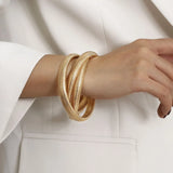 Metal Spiral Big Round Circle Bangles for Women XR2765