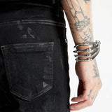 Punk Skeleton Hand Cuff Bracelet Gothic Bone Hand Claw Armlet Bangle Arm Ring