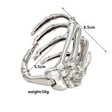 Punk Skeleton Hand Cuff Bracelet Gothic Bone Hand Claw Armlet Bangle Arm Ring
