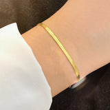 Flat Snake Chain Bracelet 3mm Silver Stainless Steel Bracelet for Women