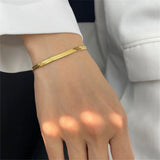 Flat Snake Chain Bracelet 3mm Silver Stainless Steel Bracelet for Women