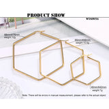 Glossy Hexagon Large Hoop Earrings Punk Ear Jewelry for Women