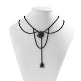 Punk Halloween Spider Web Chain Tassel Necklace