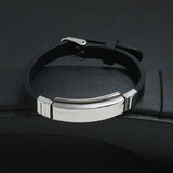 Punk Stainless Steel Charms Bracelet Silicone Chain Wristbands