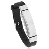 Punk Stainless Steel Charms Bracelet Silicone Chain Wristbands