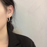 Silver Punk Thick Small Hoop Earrings Women Round Big Statement Jewelry