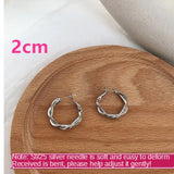 Silver Punk Thick Small Hoop Earrings Women Round Big Statement Jewelry