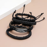 Vintage Wing Leather Bracelet Multi-layer Beads Bangle