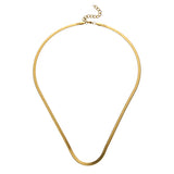 Flat Snake Blade Chain Necklace Silver Stainless Steel Choker