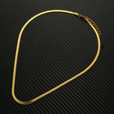 Flat Snake Blade Chain Necklace Silver Stainless Steel Choker