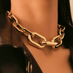 Punk Acrylic Clavicle Necklace Women Hip Hop Thick Chain