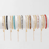 Agat Stone Beaded Bracelet Set for Men Women