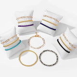 Agat Stone Beaded Bracelet Set for Men Women
