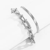 Copper Chain Crystal Bracelet Heavy Metal Bangle
