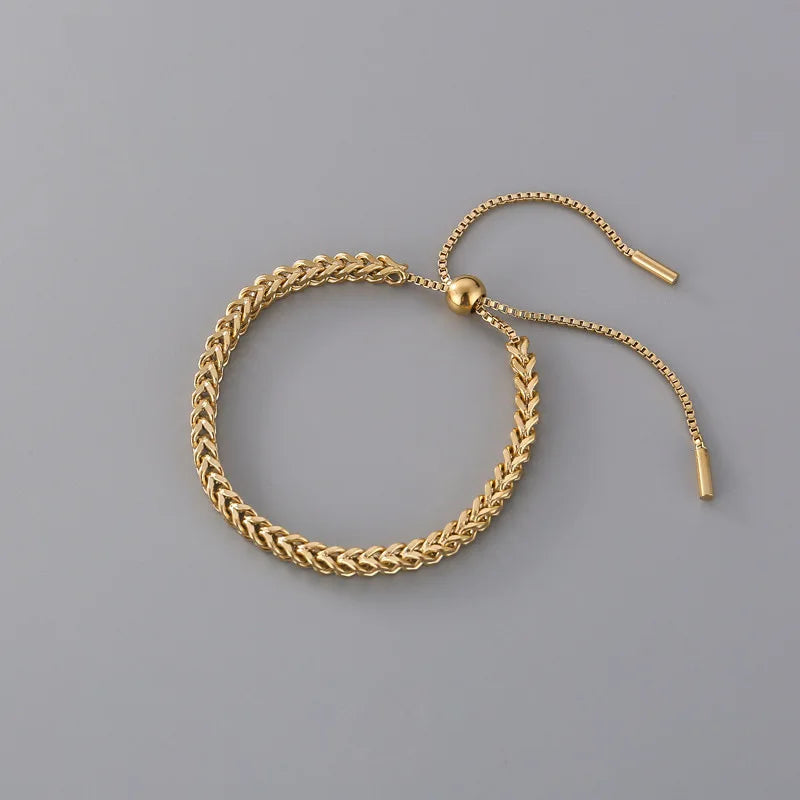 Copper Chain Crystal Bracelet Heavy Metal Bangle