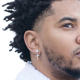 Punk Cross Stud Earrings Hip Hop Rhinestone Jewelry Piercing Studs