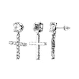 Punk Cross Stud Earrings Hip Hop Rhinestone Jewelry Piercing Studs