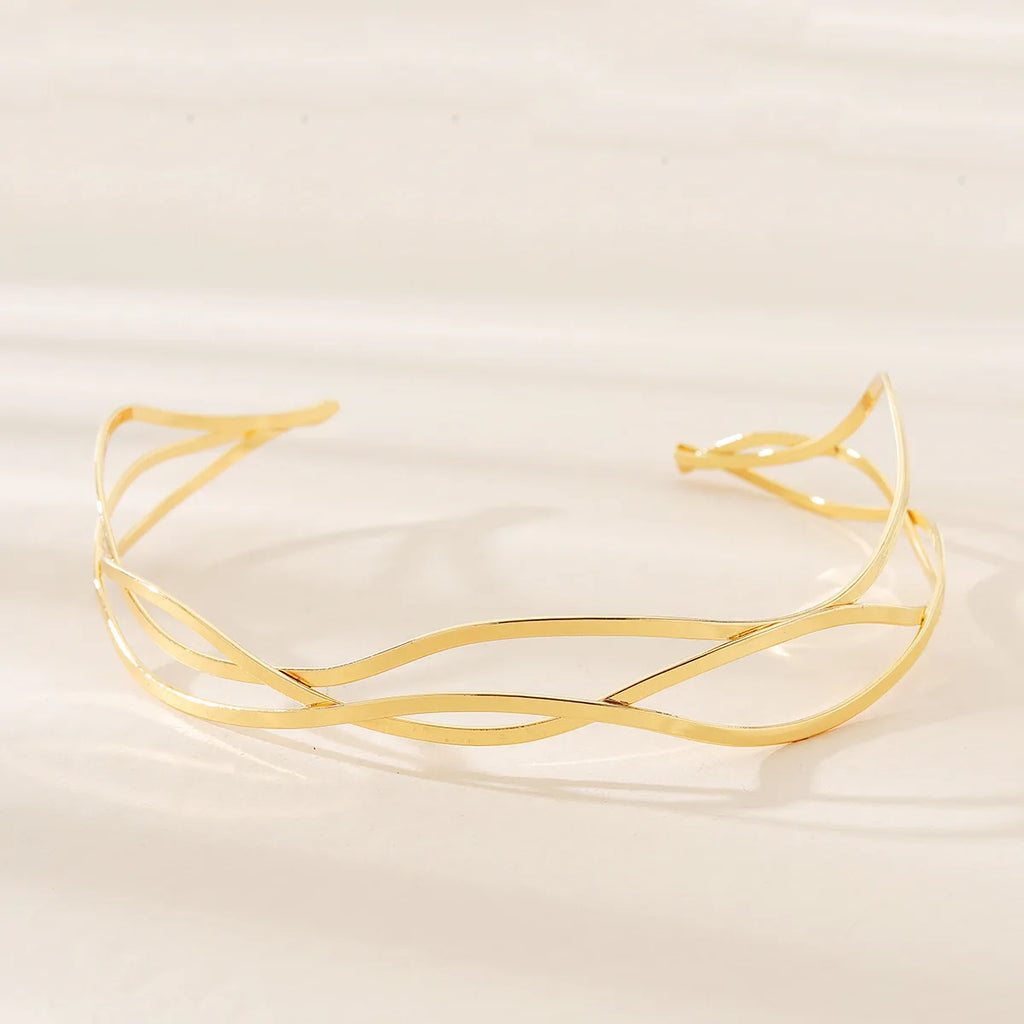 Punk Geometric Torques Choker Necklaces Metal Line Collar Jewelry