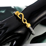 Punk Titanium Steel Wire Bracelet Hooks Charm Cuff Bracelets For Women