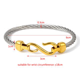 Punk Titanium Steel Wire Bracelet Hooks Charm Cuff Bracelets For Women