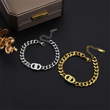 Punk Guba Thick Chains D Letter Necklace Titanium Stainless Steel Choker